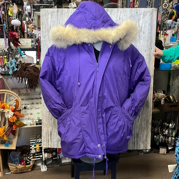 Vintage Fleet Street ski coat puffer with fur lined hood - Picture 1 of 12